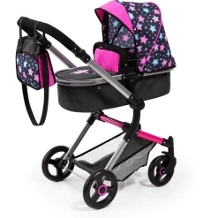 Bayer Design Kombi-Puppenwagen Neo Vario Schwarz, Mit Sternen