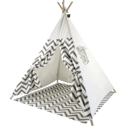 Hej Loenne Kinderzelt, Weiß-grau Gezackt