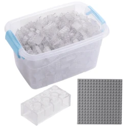 Katara Bausteine - 520 Stück Mit Box Und Grundplatte, Transparent