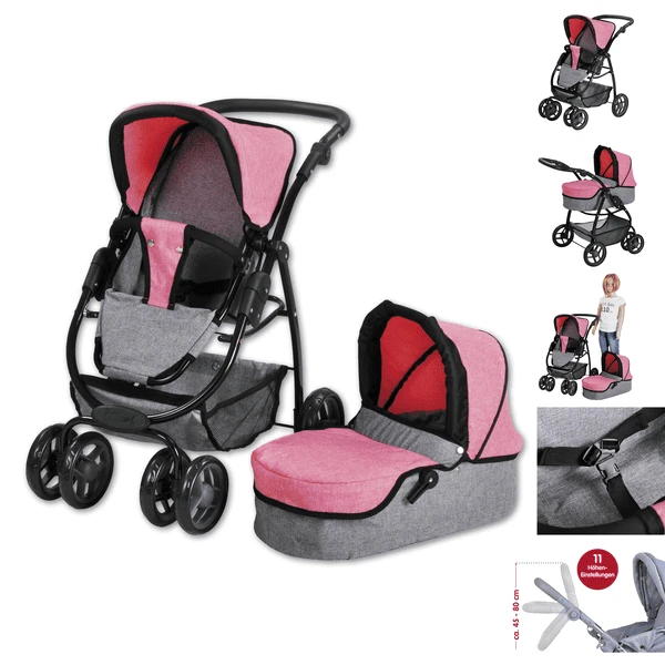 Knorr Toys® Puppenwagen Coco - "jeans Grey" Grau 3 Knorr Toys® Puppenwagen Coco - "jeans Grey" Grau