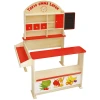 Roba Verkaufsstand Holz Natur, Rot Lackiert